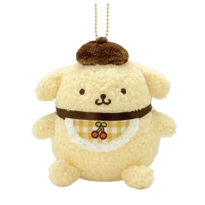 Sanrio｜Cherry Check Pom Pom Purin Mascot Holder /Plush Keychain｜13cm x 14cm x 11cm approx.