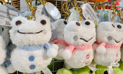 Sanrio｜Pickles the Frog Snowman Mascot Holder /Plush Keychain｜8.5×6×4.5cm approx.