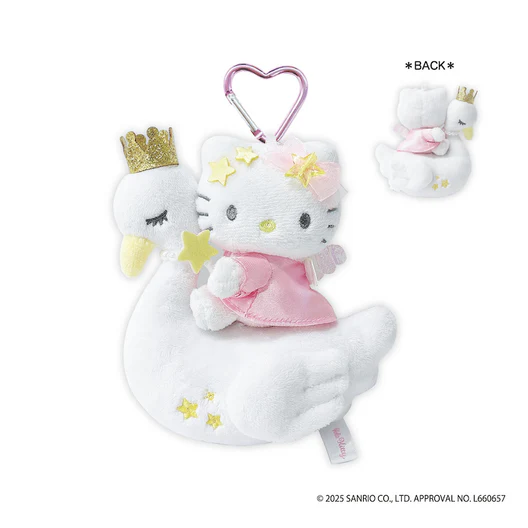 HelloKitty｜Premium Series Swan Mascot Holder /Plush Keychain｜H115 x W100 x D50mm approx.
