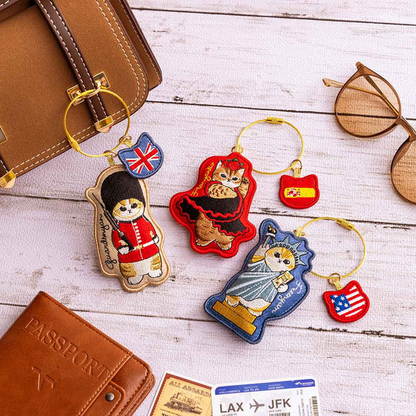 Mofusand｜Mofumofu Journey Cat Flamenco Flanyanko Embroidery Keychain｜ 90×70×18mm approx.