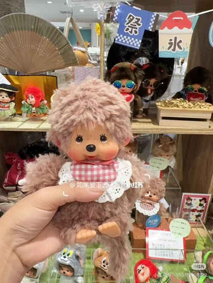 Monchhichi｜Fluffy Curly-haired Sweet Brown Plush Dolls/Plush Toy｜H19×W13×D7.5cm approx.