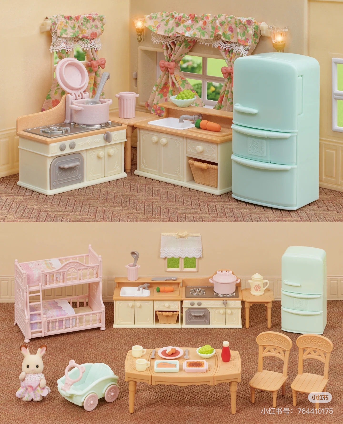 SylvanianFamilies森贝儿家族｜Country Home Furniture Set-Chocolate Rabbit巧克力兔家庭烹饪家具套组/玩具/过家家2166