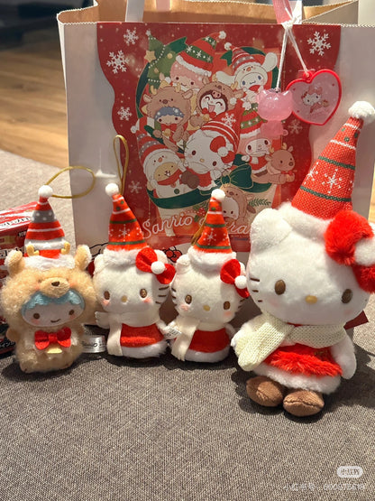 Sanrio三丽鸥｜Mascot Holder/ Christmas 2024圣诞限定可爱角色毛绒玩偶挂件/包挂｜约8.5×6.5×19cm