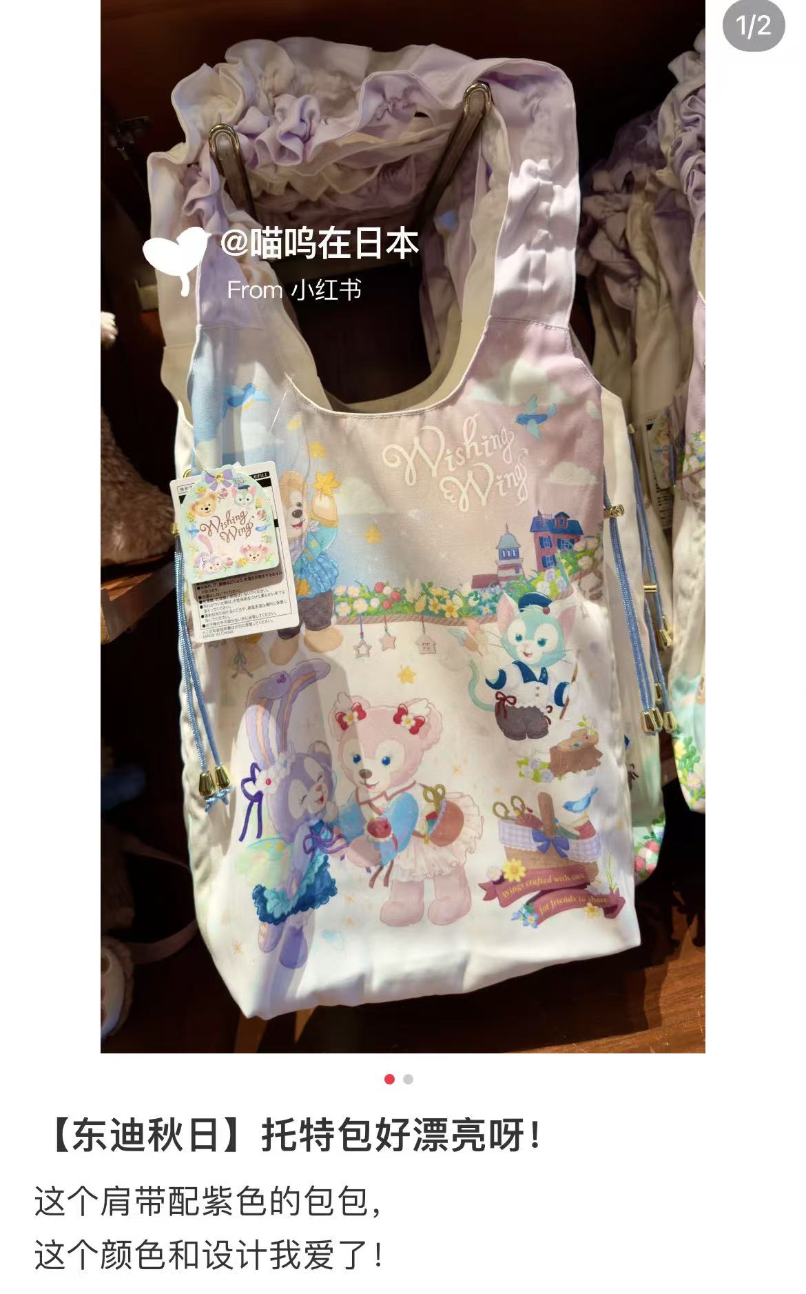 Disney｜Duffy &amp; Friends&quot;Wishing Wings&quot; Collection ToteBag