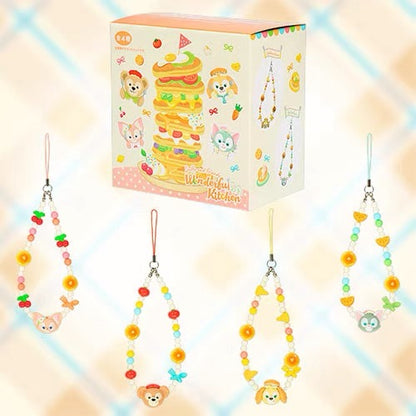 Disney迪士尼｜东迪梦幻奇妙厨房系列可爱角色串珠手机挂链吊饰盲盒/全4种｜1枚入