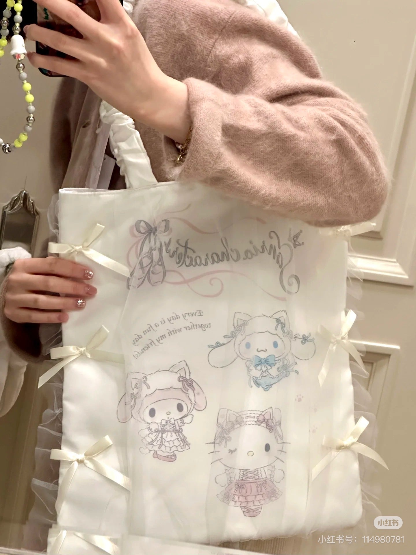 Sanrio｜White Cat Ballerina tote bag
