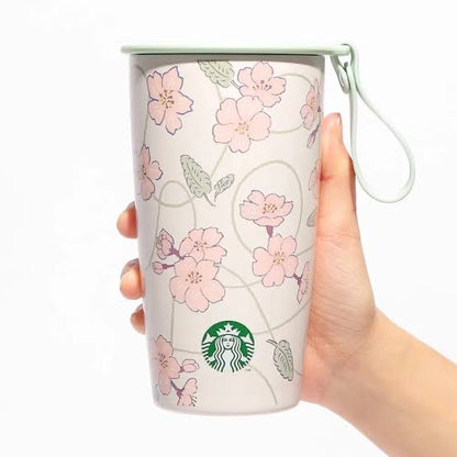 Starbucks日本星巴克｜樱花限定花卉不锈钢可拎便携保温保冷杯｜355ml