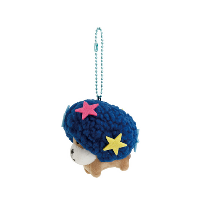 SANX｜Characters Ano Koro no Tomodachi Burasage Plush Afro Ken怀旧经典系列蓝色爆炸头狗阿芙柔犬毛绒挂件/包挂｜约75 x 75 x 70mm