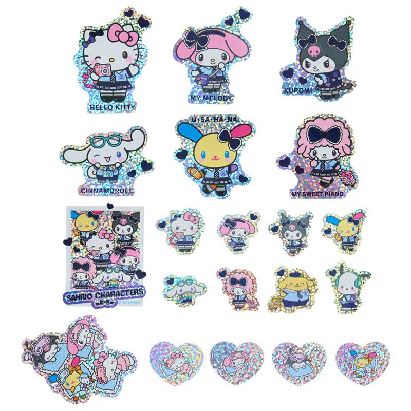 Sanrio｜Academy Sparkling Journey Glittler Student ID Card Style Flake Sticker Set &amp; Case｜8.5×6cm approx.