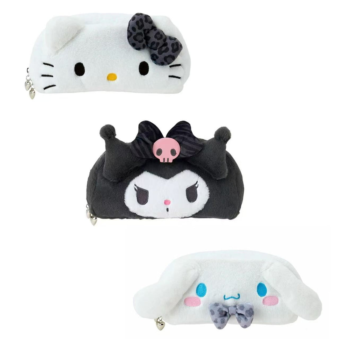 Sanrio｜Monotone Animal Fluffy Plush Pen Case｜20×6×10cm approx.