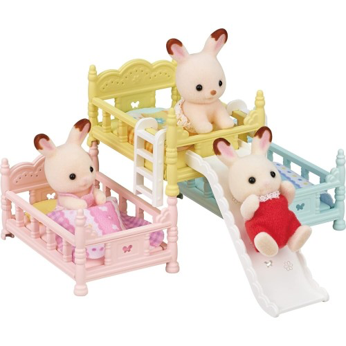 SylvanianFamilies森贝儿家族｜Triple Bunk Beds with Slide可自由拼接三层婴儿床套组/玩具/过家家5741