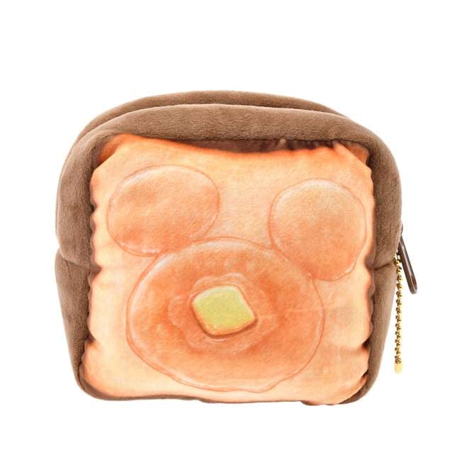 Disney迪士尼｜米奇烘焙系列mochi面包/吐司挂件式零钱包/超柔软/背面米奇印章｜約高さ13×幅15×奥行き8(cm)