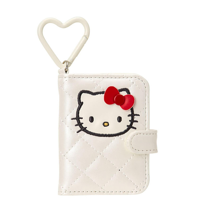 Hello Kitty｜Miniature Quilt Notebook Style Double-sided Compact Mirror with Carabiner｜7×2.5×8.5cm approx.