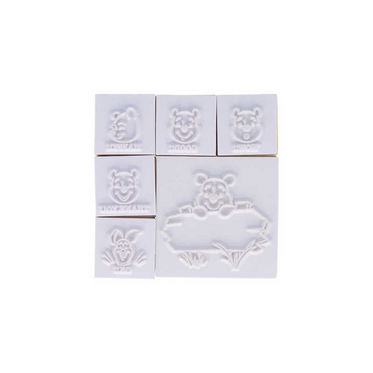 Disney迪士尼｜Winnie the Pooh维尼熊噗噗木制邮票印章套装第8版｜約70mm x 70mm x 30mm