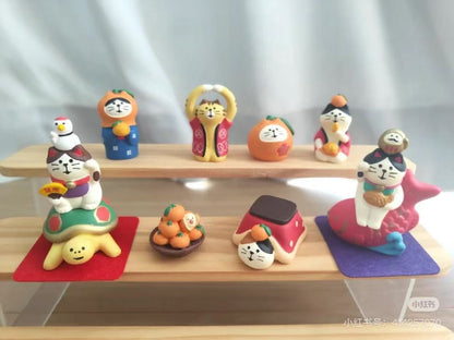 concombre｜DECOLE FUKU福MONO 新年招财猫系列健康吉祥猫咪树脂装饰摆件｜约44×72×h80 mm