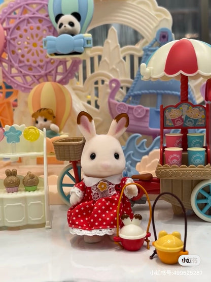 SylvanianFamilies森贝儿家族｜Chocolat Rabbit Girl巧克力兔妹妹植绒站宝/玩具/过家家