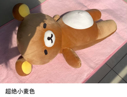 Rilakkuma轻松熊｜Fluffy BIG Cushion Plush Pillow Soft Hug Kawaii Sleeping San-x超柔软安抚睡觉毛绒玩偶公仔/抱枕靠垫｜约350×550×240 mm