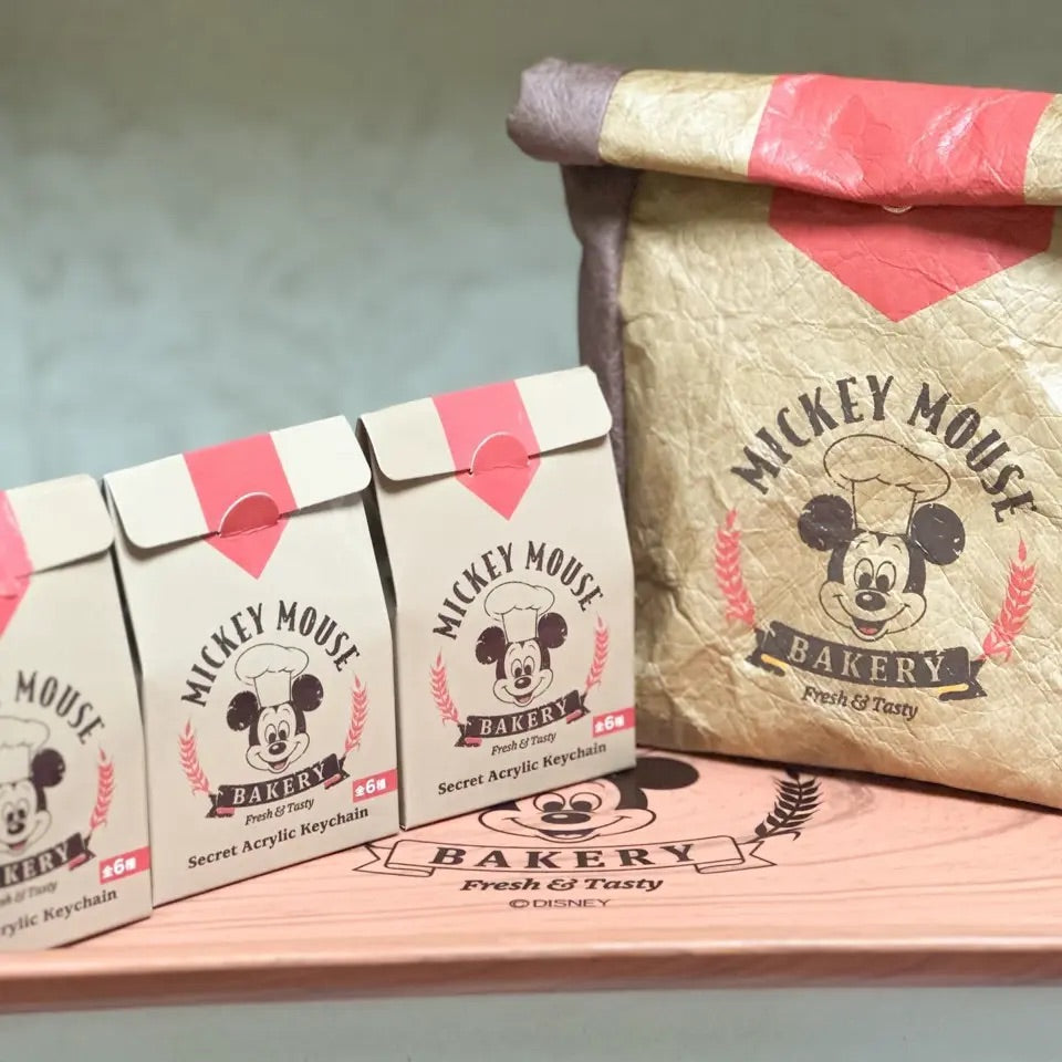Disney迪士尼｜Mickey’s Bakery米奇烘焙系列曲奇饼干?复古做旧收纳袋｜約縦20×横23.5×厚み3.3(cm)【24.08.14】