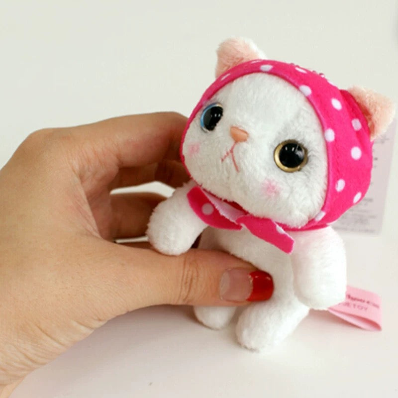choo choo cat｜White cat Mascot Holder /Plush Keychain｜Height 9cm approx.