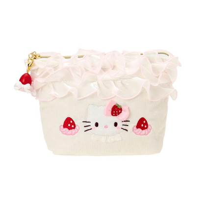 Sanrio｜Strawberry Whipped Cake Frill Cosmetic Pouch｜17×6×12cm approx.