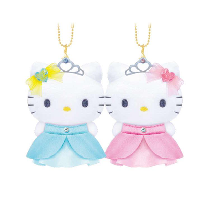 Sanrio｜Hello Kitty &amp; Hello Mimmy Nico Mascot Holder /Plush Keychain｜H200 x W155 x D55mm approx.