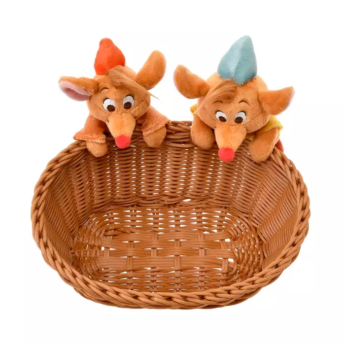 Disney迪士尼｜Interior Animal x Jag &amp;Gus The Mouse Basket东迪《灰姑娘》的朋友小老鼠毛绒玩偶收纳筐｜约高 18.5 x 宽 22.5 x 深 20 (cm)