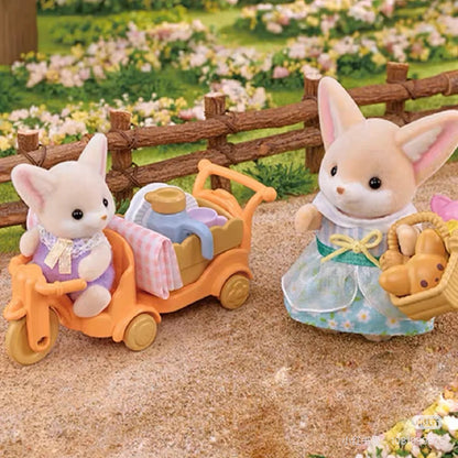 SylvanianFamilies森贝儿｜Sunny Picnic Fennec Fox Sister &amp; Baby 耳廓狐阳光野外套组/玩具/过家家5698