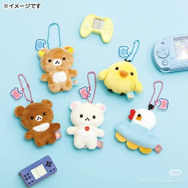 Rilakkuma｜Gaming Pixel Art Mascot Holder /Plush Keychain｜85 x 65 x 35 approx.