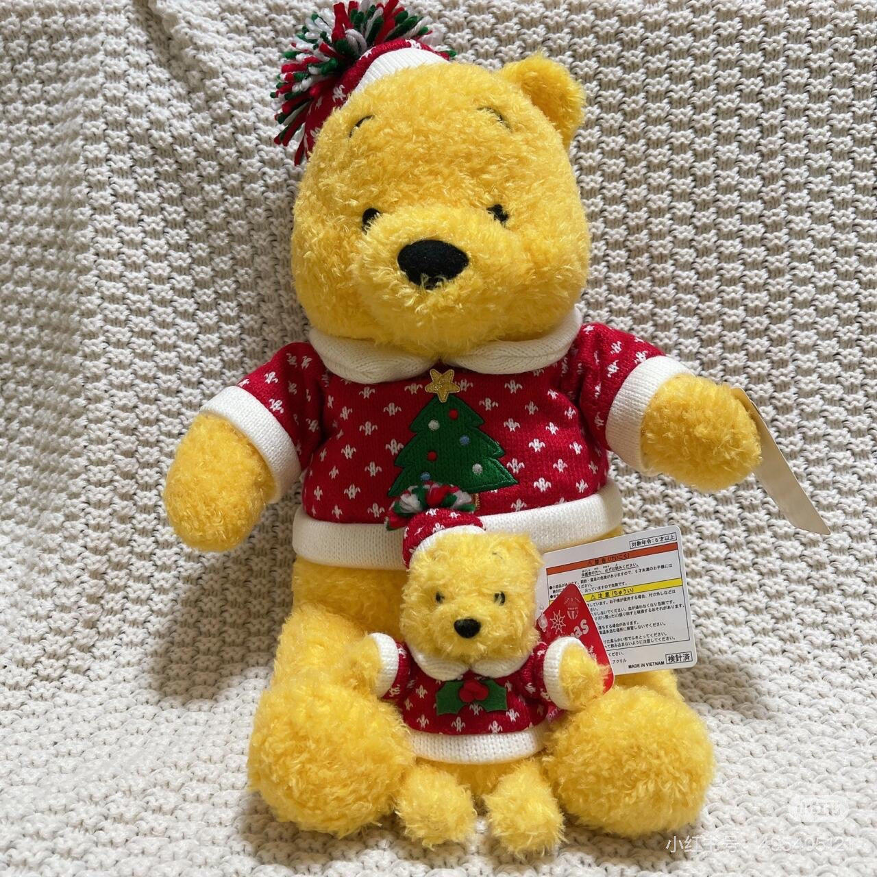 Disney迪士尼｜东迪2024Christmas冬日圣诞限定Pooh噗噗维尼红毛衣麋鹿角毛绒玩偶/公仔