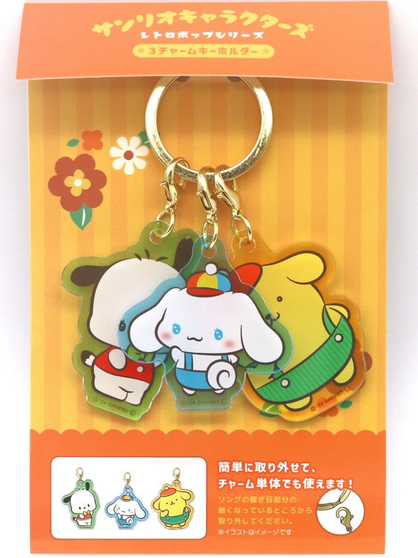 Sanrio｜亚克力角色三连钥匙扣/钥匙圈