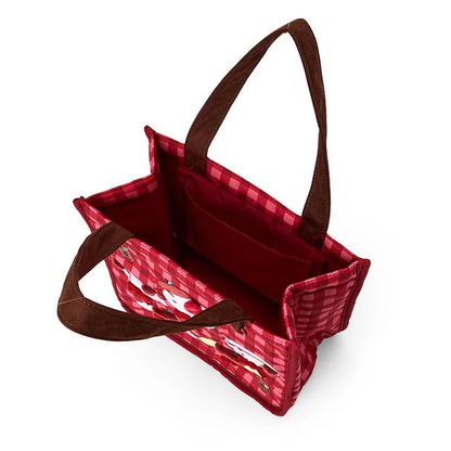 Sanrio｜Autumn Apple Gingham Red Tote Bag｜25×13×24cm approx.
