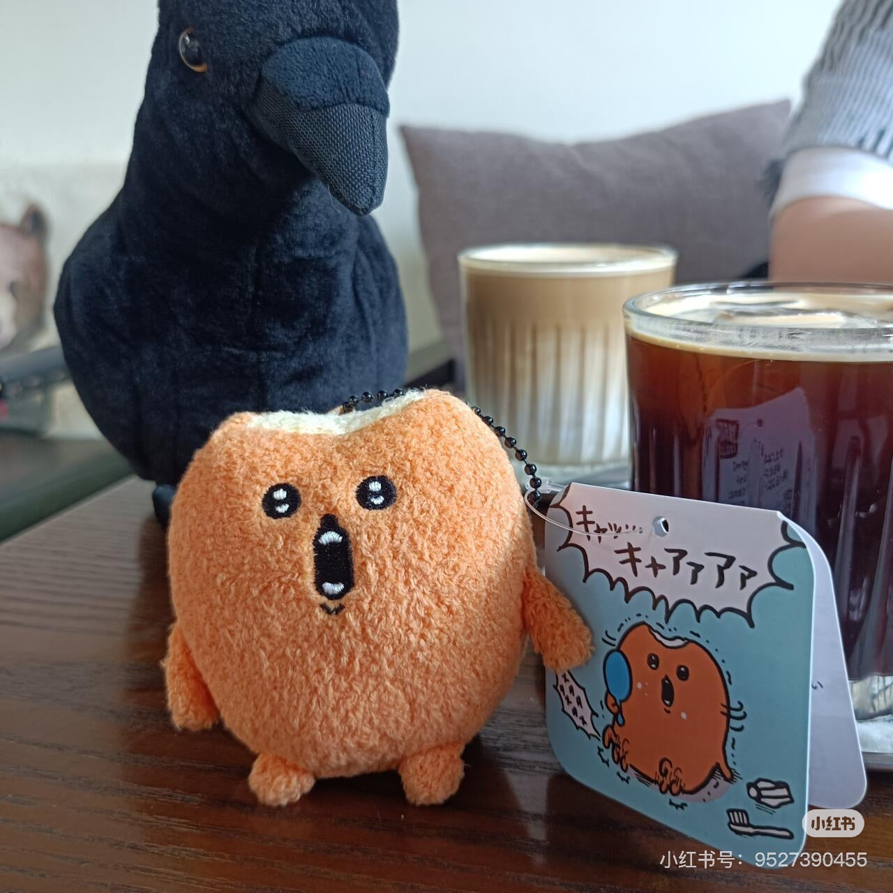 Nagano自嘲熊｜ Characters Petit Mini Mascot (Mogura Croquette / Tomogui))鼹鼠可乐饼/薯饼流汗尖叫毛绒挂件/包挂｜约H90 x W70 x D50mm