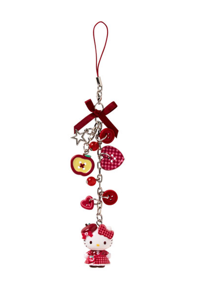 Sanrio｜Autumn Apple Gingham Red Phone Strap Mascot Bag Charm Keychain｜2.5×2×3.5cm approx.