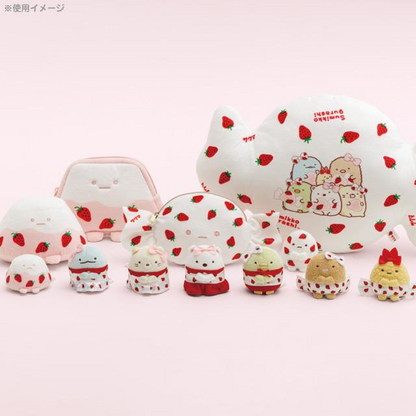Sumikko gurashi角落生物｜San-X Tenori Plush &amp; Candy Pouch : Sakuma Strawberry Milk Candy Tapioca草莓奶糖系列糖果造型零钱包/化妆包+小玩偶/手玉｜约100×130×90mm