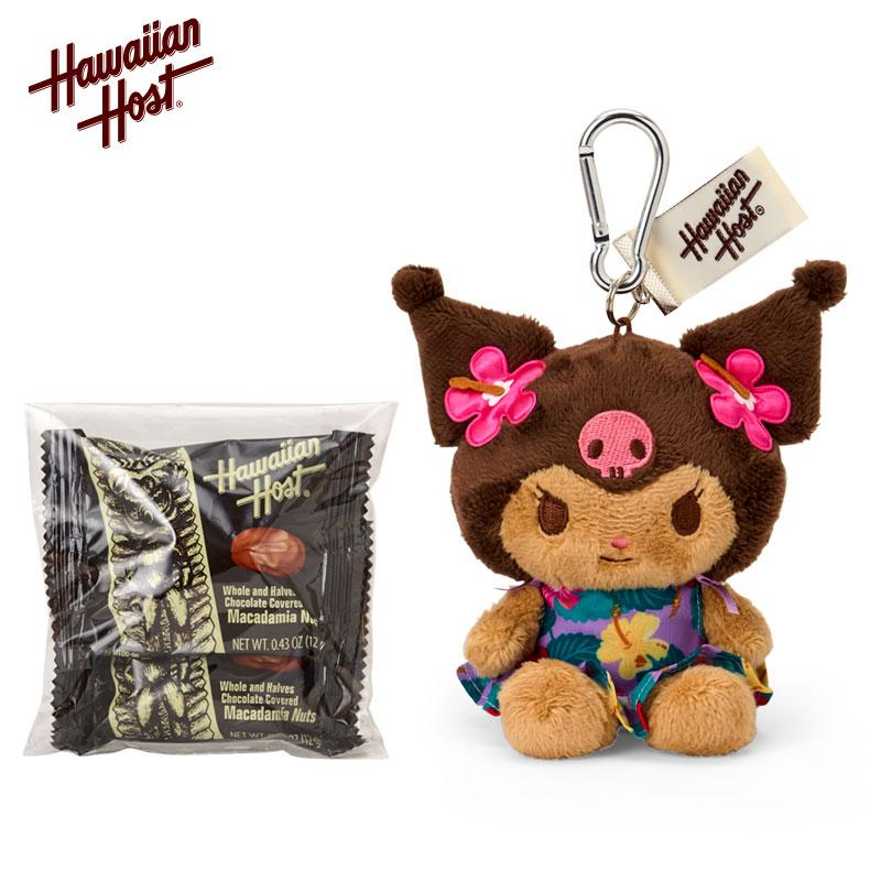 Sanrio｜Hawaiian Host x Macadamia Nut Chocolate &amp; Mascot Holder /Plush Keychain｜9.5cm x 8cm x 12cm approx.