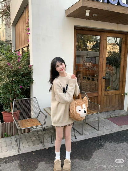 Disney SH｜超萌毛绒大脸包/多种背法/可双肩背/斜挎/手拎