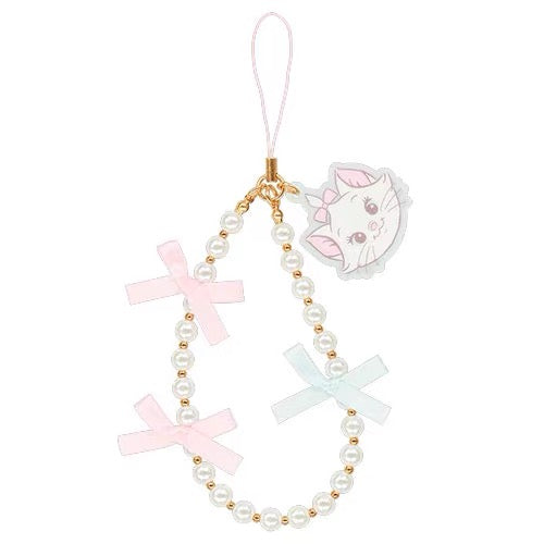 Disney迪士尼｜东迪Marie玛丽猫系列华丽珍珠吊饰挂件/手机链