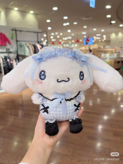 Sanrio三丽鸥｜ Dream Ribbon Plush Toy梦幻蕾丝蝴蝶结千鸟格女仆地雷系毛绒玩偶/公仔｜约 W17.5×D14×H24cm