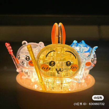 Chiikawa 吉伊卡哇｜乐高概念角色3d水晶立体拼图/积木/灯光下很美｜15pc