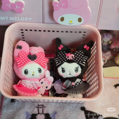 Sanrio｜My Melody 50th &amp; Kuromi 20th Anniversary Fruits Apple Pink Mascot Holder /Plush Keychain｜20cm approx.