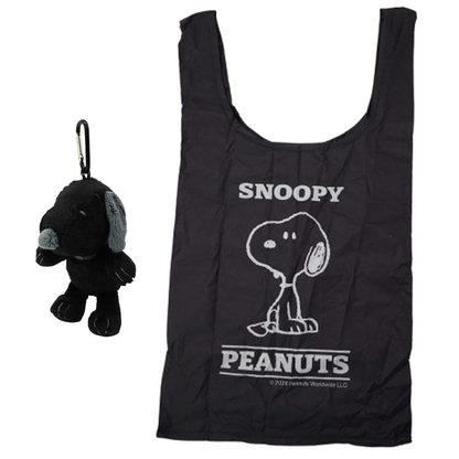 Snoopy｜Peanuts black Eco Bag Plush Keychain｜H19 x W14 x D12cm approx.
