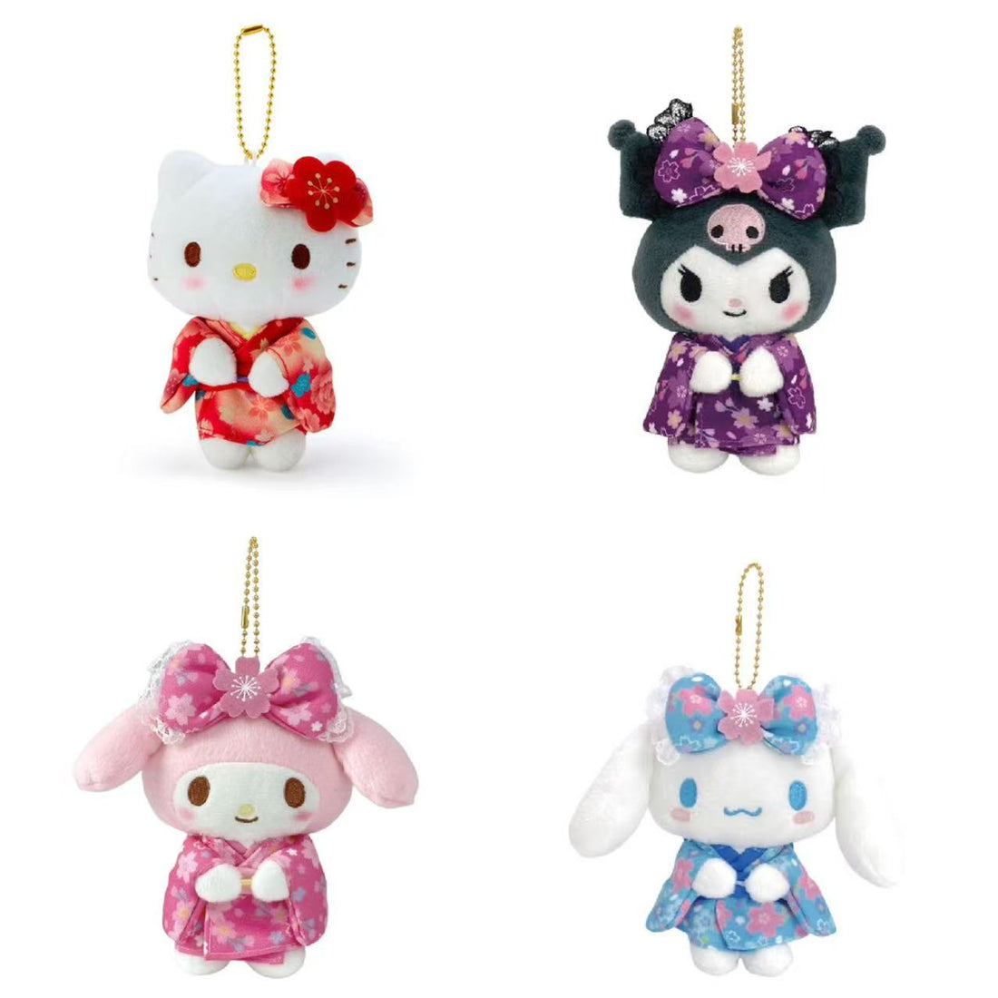 Sanrio｜Sakura Kimono Mascot Holder /Plush Keychain ｜9.5×6.5×15cm approx.