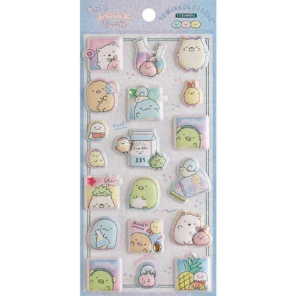 Sumikko gurashi｜Squishy Rhinestones Marshmallow 3D Stickers｜200×95mm approx.