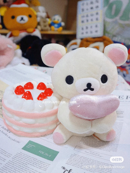 Rilakkuma轻松熊｜抱爱心坐姿公仔/玩偶｜約140x160x140 mm