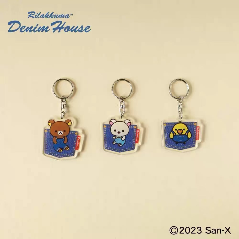 Rilakkuma|Kurashiki Denim House Acrylic Keychain/Keyring|1 piece
