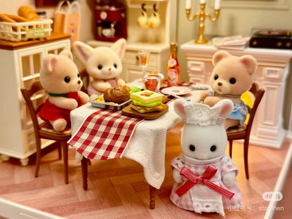 SylvanianFamilies｜FOREST KITCHEN BABY WHITE RABBIT WAITRESS PINK