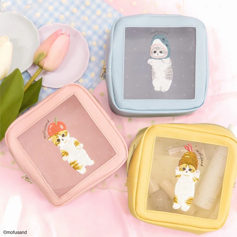 Mofusand|Square Mesh Pouch|H150×W150×D60mm approx.