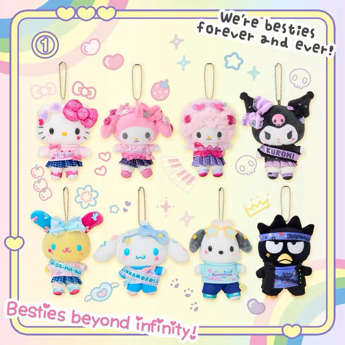 【limit 1】Sanrio｜Academy Sparkle Festival Mascot Holder /Plush Keychain｜15.5 x 10.4 x 7.3cmapprox.