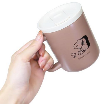 Snoopy史努比｜Peanuts可爱图案翻盖不锈钢保温保冷马克杯/咖啡杯｜400ml
