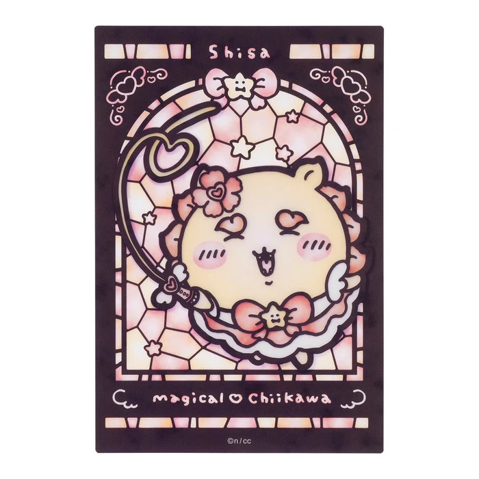 Chiikawa 吉伊卡哇｜Magical Chikawa Stained Glass Style Clear Card魔法少女系列彩色玻璃窗亚克力可爱角色透光卡片｜约H148×W100mm